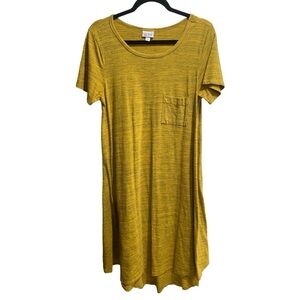 LuLaRoe Mustard‎ Yellow ShortSleeve Dress size Medium
